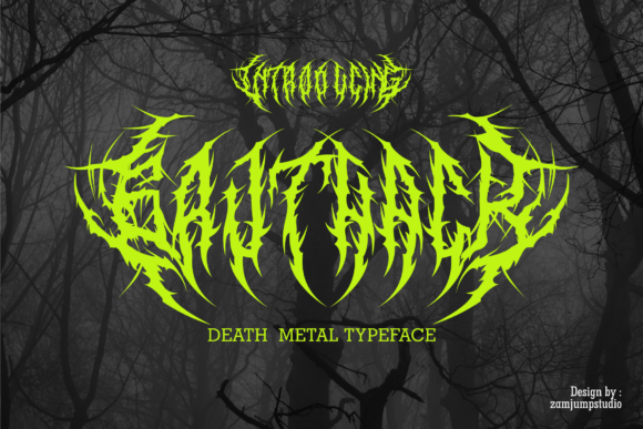 Gruthack: The Aggressive Death Metal Typeface for Bold Branding