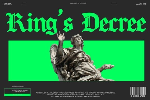 King’s Decree: A Bold Blackletter Font for Brands