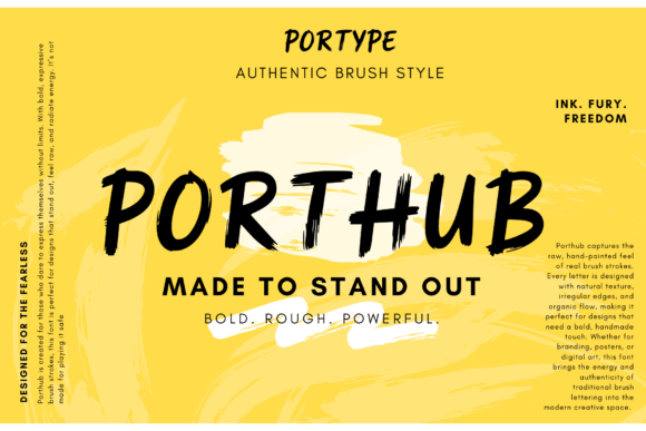 Porthub: A Bold Brush Typeface for Editorial Impact