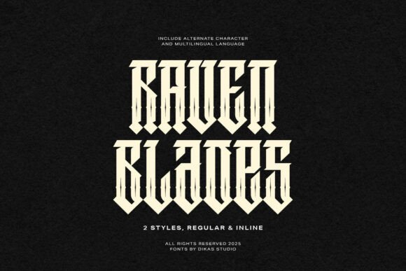 Raven Blades: A Bold Blackletter Font for Edgy Designs