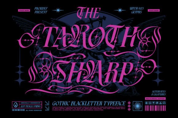 Taroth Sharp: A Modern Gothic Blackletter Typeface for Bold Campaigns